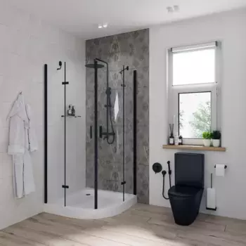 Душевой уголок Niagara Nova NG-6816-08 BLACK 100x100, четверть круга, черный