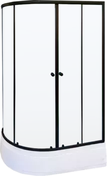 Душевой уголок Parly 120x80 R ZEM1201B-R с поддоном, профиль черный, стекло прозрачное