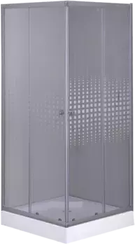 Душевой уголок Parly 80x80 ZQ8111 с поддоном, профиль хром, стекло прозрачное с узором