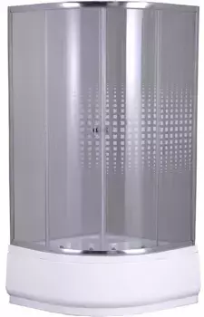 Душевой уголок Parly 90x90 Z9011 с поддоном, профиль хром, стекло прозрачное с рисунком