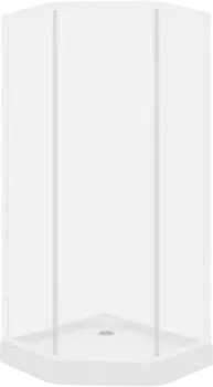 Душевой уголок Parly 90x90 ZEP91 с поддоном, профиль белый, стекло прозрачное