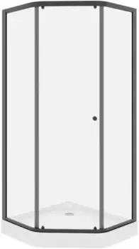 Душевой уголок Parly 90x90 ZEP91B с поддоном, профиль черный, стекло прозрачное