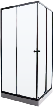 Душевой уголок Parly 90x90 ZEQ911B с поддоном, профиль черный, стекло прозрачное
