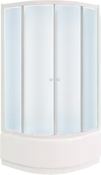 Душевой уголок Parly 90x90 ZF90 с поддоном, профиль белый, стекло матовое