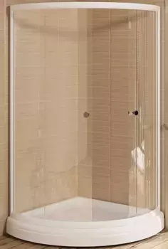 Душевой уголок Radomir Найт 100x100 профиль белый стекло прозрачное без поддона