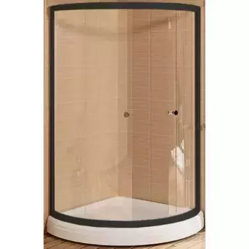 Душевой уголок Radomir Найт 100x100 профиль черный стекло прозрачное без поддона