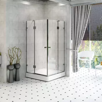 Душевой уголок Radomir Санрайз 100x100 профиль хром стекло прозрачное без поддона