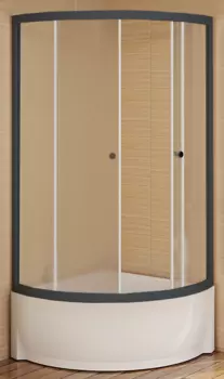 Душевой уголок Radomir Соул 1 100х100 профиль черный стекло матовое с высоким поддоном