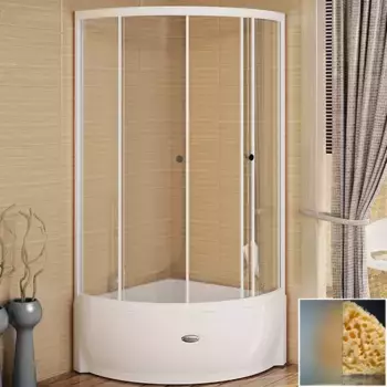 Душевой уголок Radomir Соул 1 90х90 профиль белый стекло матовое с высоким поддоном