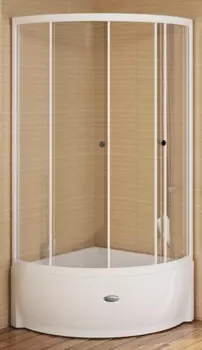 Душевой уголок Radomir Соул 1 90х90 профиль белый стекло прозрачное с высоким поддоном