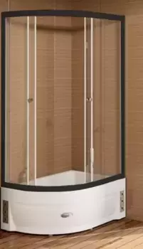 Душевой уголок Radomir Соул 2 120х80 R профиль черный стекло прозрачное с высоким поддоном