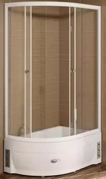 Душевой уголок Radomir Соул 2 120х80 R профиль белый стекло прозрачное с высоким поддоном