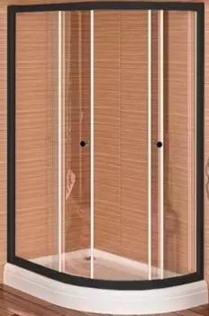 Душевой уголок Radomir Соул 2/3 120х80 профиль черный стекло прозрачное без поддона