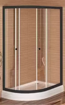 Душевой уголок Radomir Соул 3 120х80 R профиль черный стекло прозрачное с низким поддоном