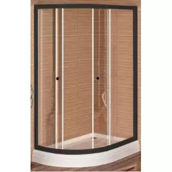 Душевой уголок Radomir Соул 4 120х90 правый черный стекло прозрачное