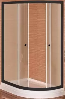 Душевой уголок Radomir Соул 4 120х90 профиль черный стекло прозрачное без поддона