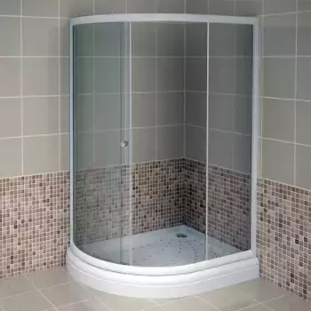 Душевой уголок Radomir Соул 4 120х90 R профиль белый стекло прозрачное с низким поддоном