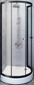 Душевой уголок Radomir Стронг 110х110 профиль черный стекло матовое без поддона