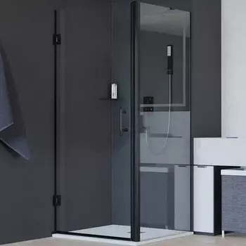 Душевой уголок RGW Hotel 80х120 350604582-014 черный, стекло прозрачное