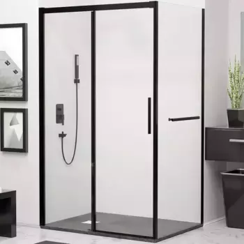 Душевой уголок RGW Leipzig 190х80 341241198-014 черный, стекло прозрачное