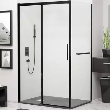 Душевой уголок RGW Leipzig LE-41-1B 160х100 профиль черный стекло прозрачное