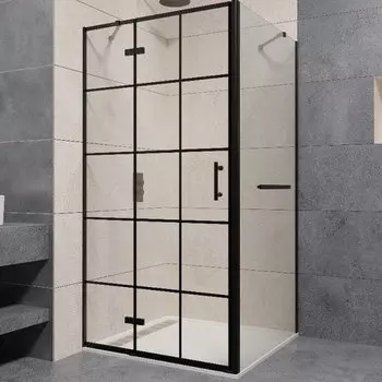 Душевой уголок RGW Passage PA-77-1B 100x100 L 410877100-084L профиль черный, стекло прозрачное