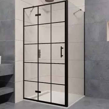Душевой уголок RGW Passage PA-77B 120x120 L 41087722-084L профиль черный, стекло прозрачное