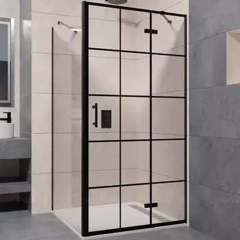Душевой уголок RGW Passage PA-77B 120x120 R 41087722-084R профиль черный, стекло прозрачное