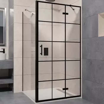 Душевой уголок RGW Passage PA-77B 120x80 R 41087728-084R профиль черный, стекло прозрачное