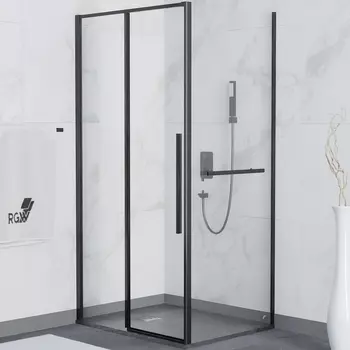 Душевой уголок RGW Stilvoll SV-42-1B 110x90 профиль черный стекло прозрачное