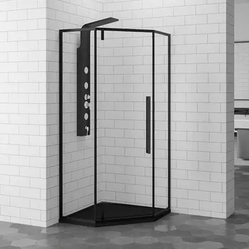 Душевой уголок RGW Stilvoll 100х100 32328100-14 черный, стекло прозрачное