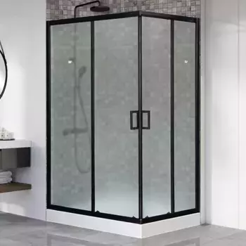 Душевой уголок Royal Bath HP 120х80 L профиль черный стекло матовое