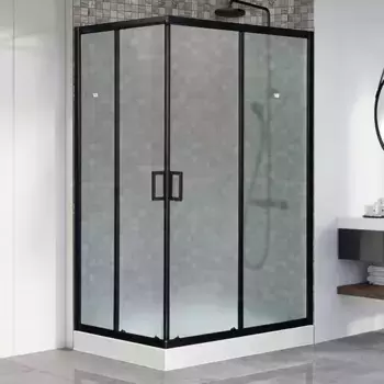 Душевой уголок Royal Bath HP 120х80 R профиль черный стекло матовое