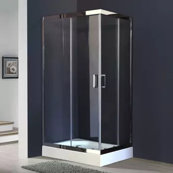 Душевой уголок Royal Bath HPD 100x90 профиль хром стекло прозрачное