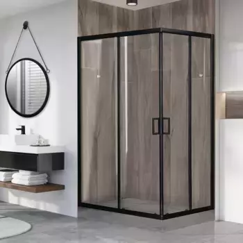 Душевой уголок Royal Bath HPD 120х90 профиль черный стекло прозрачное