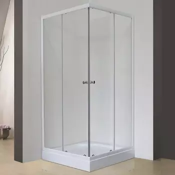 Душевой уголок Royal Bath HPD 80х80 профиль белый стекло прозрачное