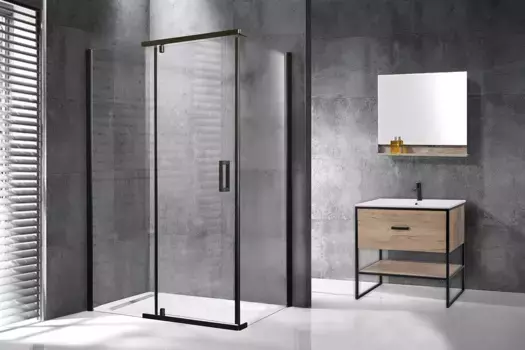 Душевой уголок Royal Bath HPVD 100х80 профиль черный стекло прозрачное