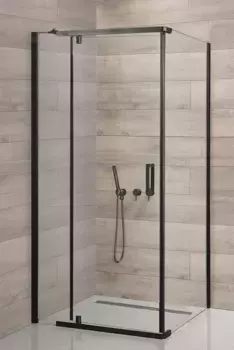 Душевой уголок Royal Bath HPVD 80х70 профиль черный стекло прозрачное