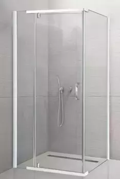 Душевой уголок Royal Bath HPVD 90х80 профиль белый стекло прозрачное