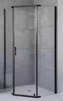 Душевой уголок Royal Bath TR 100х100 профиль черный стекло прозрачное