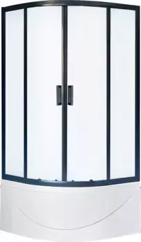 Душевой уголок Royal Bath ВК 90х90 с поддоном профиль черный стекло матовое