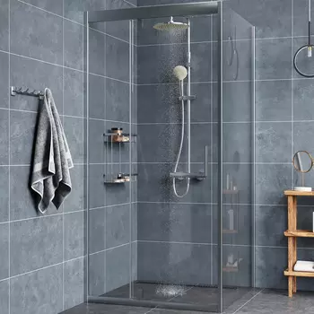 Душевой уголок с душевой системой и аксессуарами AM.PM Gem 90х90 хром