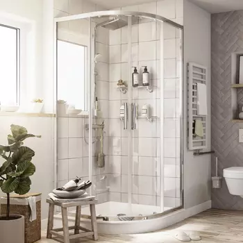 Душевой уголок STWORKI Хельсинки 100x100 см профиль хром глянец