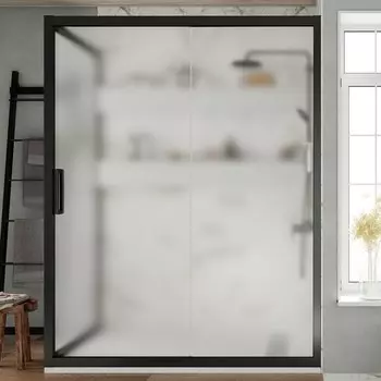 Душевой уголок STWORKI Эстерсунд 110x80 см профиль черный матовый, стекло матовое, с поддоном