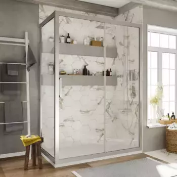 Душевой уголок STWORKI Эстерсунд 110x90 см профиль хром матовый, прозрачное стекло, прямоугольный