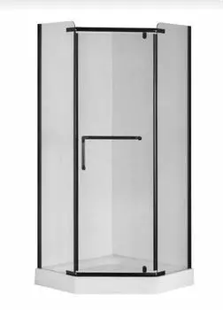 Душевой уголок Taliente 100х100 профиль черный стекло прозрачное
