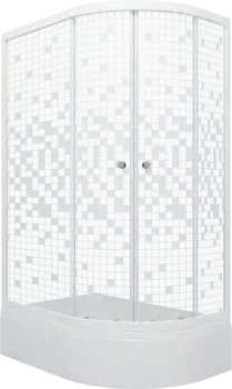 Душевой уголок Triton Коралл 120х80 L с поддоном профиль белый стекло с узором