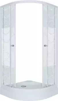 Душевой уголок Triton Стандарт 100х100 А с поддоном профиль белый стекло с узором