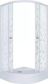 Душевой уголок Triton Стандарт 100х100 А с поддоном профиль белый стекло с узором мозаика