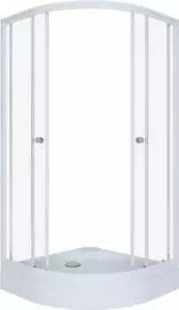 Душевой уголок Triton Ультра 100х100 с поддоном профиль белый стекло прозрачное